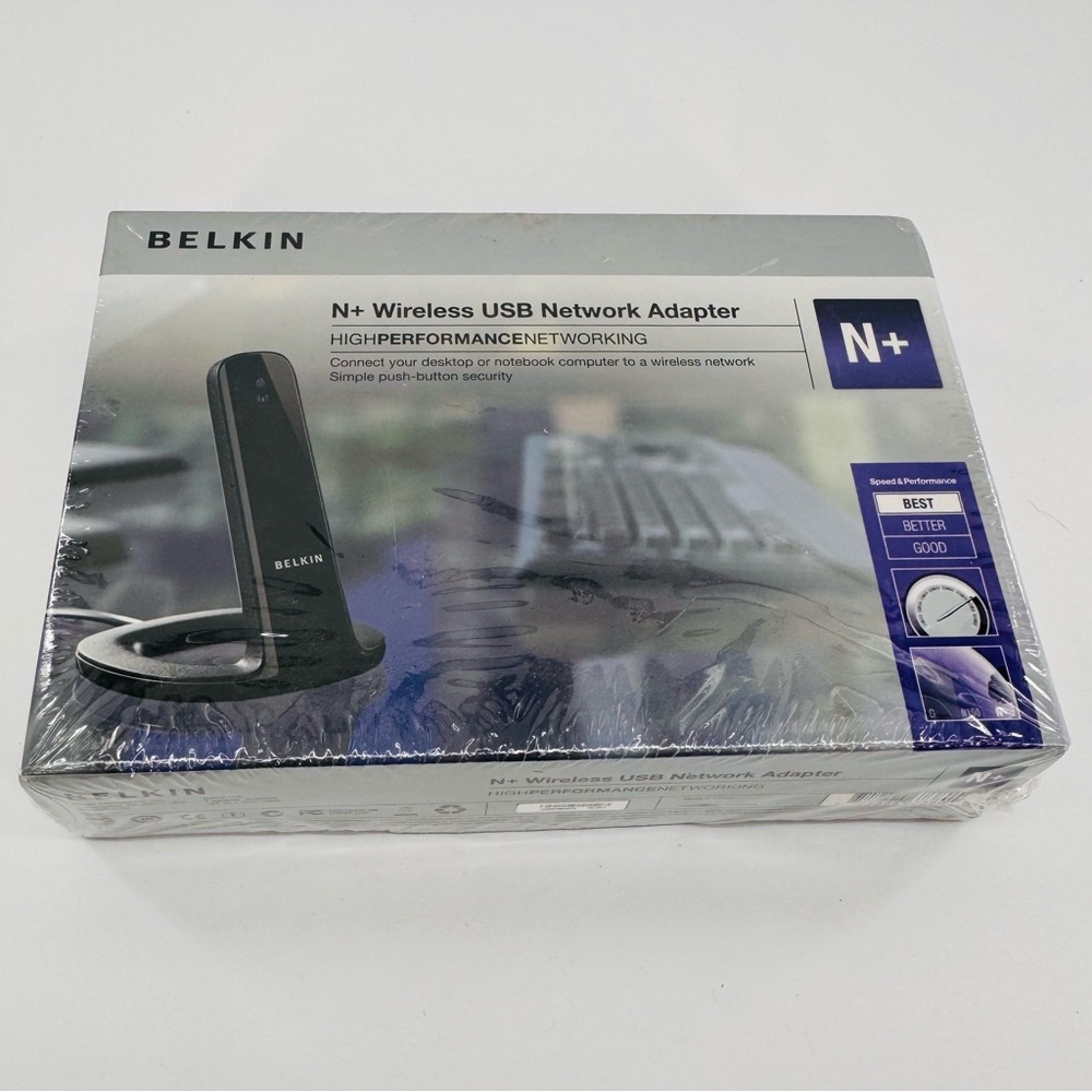 Belkin N+ Wireless USB Network‎ Adapter High Performance New